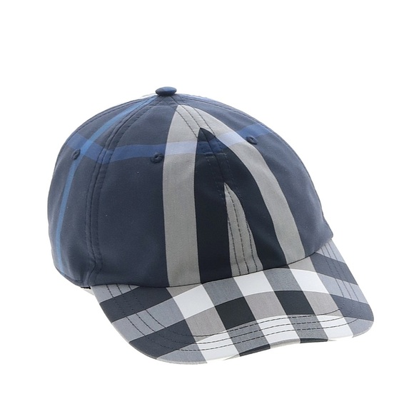 Burberry Blue and Gray Plaid Hat - Picture 1 of 7